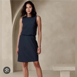 Banana Republic Elegant Navy Midi Dress